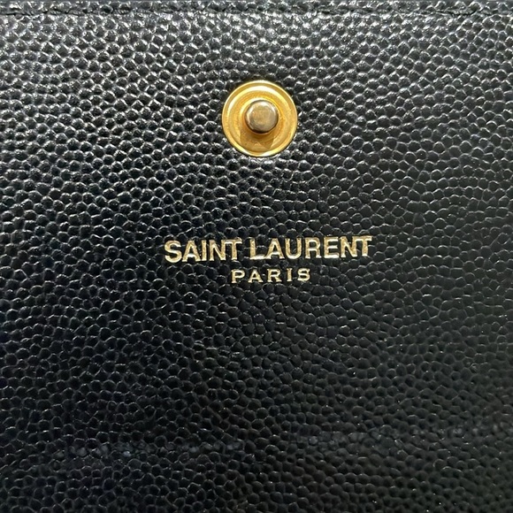 YVES SAINT LAURENT Grain De Poudre Star Studded Monogram Wallet in Black - Picture 12 of 16